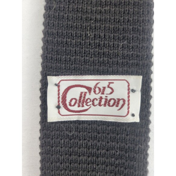 615 COLLECTION SQUARE NIT 100% COTTON NAVY BLUE TIE 52" LONG 2.25 WIDE - Picture 5 of 9